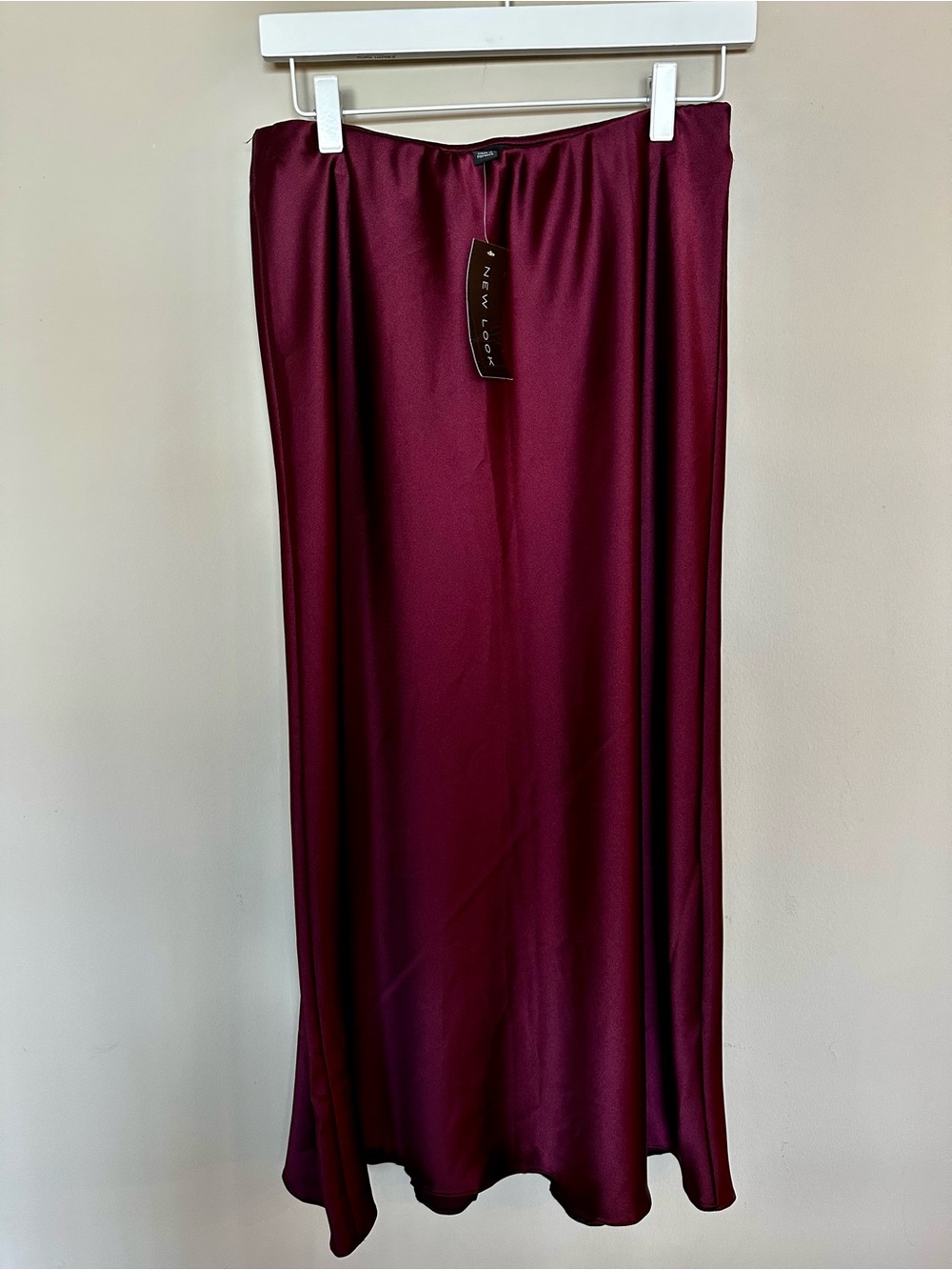 New Look Satin Maxi Skirt in Wine